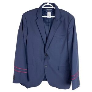 NEW Lands End Blazer Jacket Sport Coat Mens 46 Traditional Fit Blue Wool 2Button